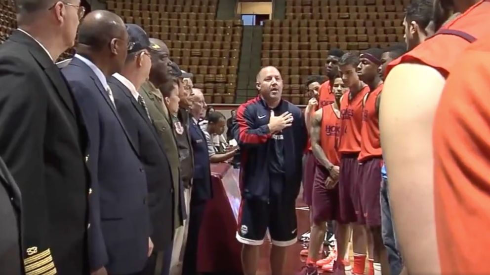 Virginia Tech Men's Basketball Coach Teaches Team a Lesson With Help of Veterans  - ABC News