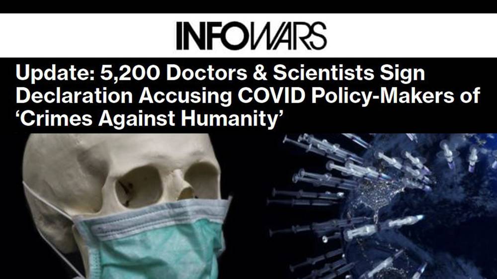 5,200 Doctors & Scientists Sign Declaration Accusing COVID Policy-Makers of ‘Crimes Against Humanity’