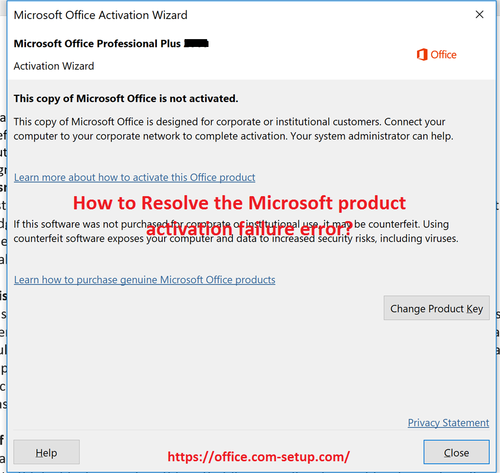 How to Resolve the Microsoft product activation failure error? - Office.com/Blog