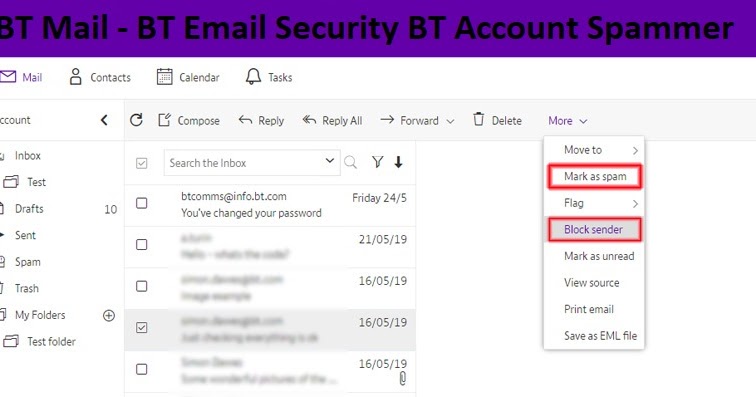 BT Email Login - How to deal with Spam Mail in BT Email?