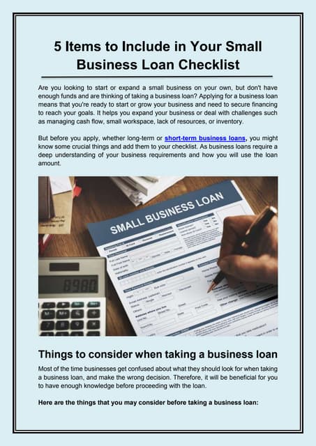 5 Items to Include In Your Small Business Loan Checklist.docx