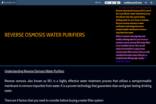 REVERSE OSMOSIS WATER PURIFIERS