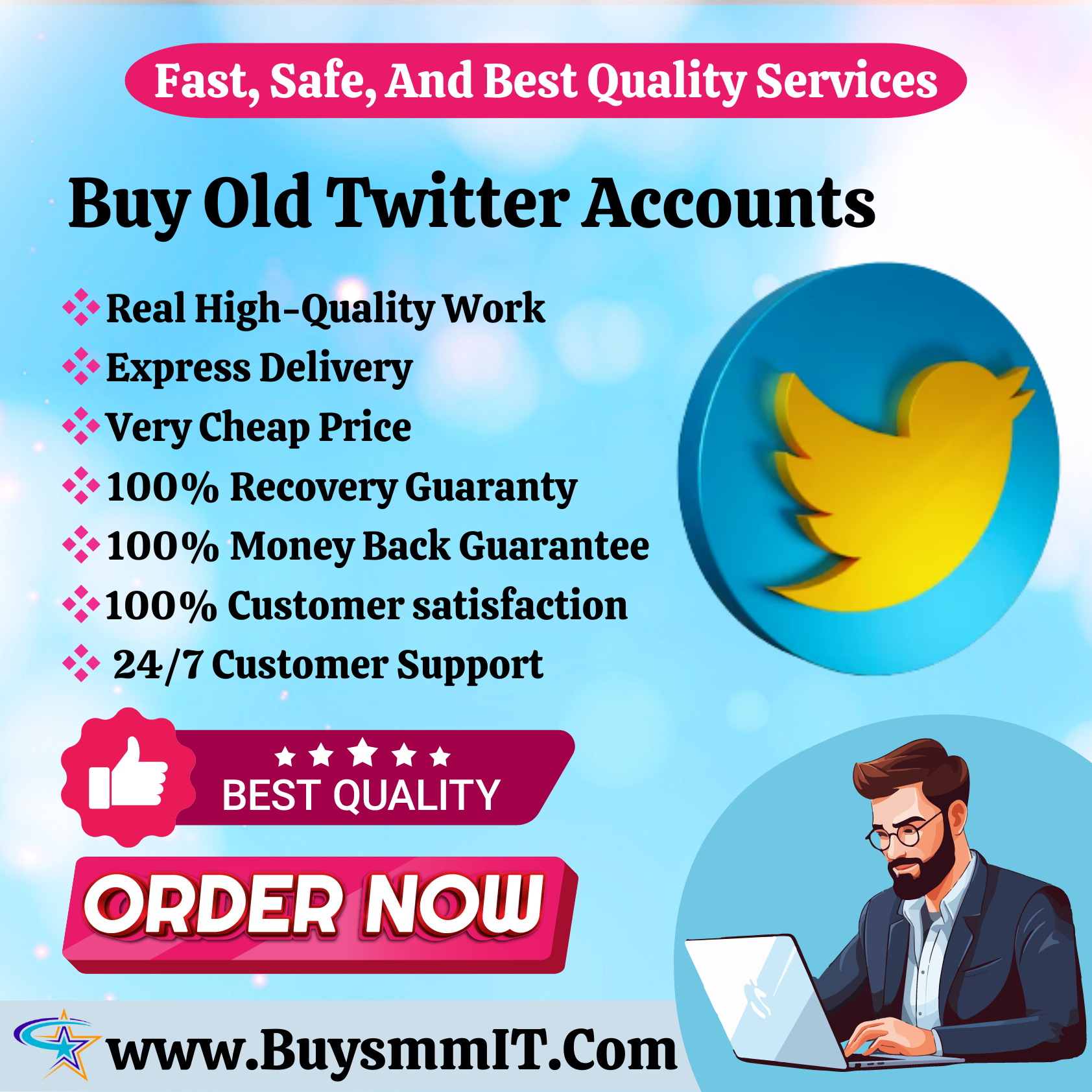 Buy Old Twitter Accounts - Real,Safe,And Verified Accounts