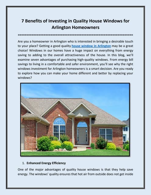 7 Benefits of Investing in Quality House Windows for Arlington.pdf