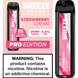 Strawberry Cream Breeze Pro 6ml 2000 Puffs Disposable Vape
